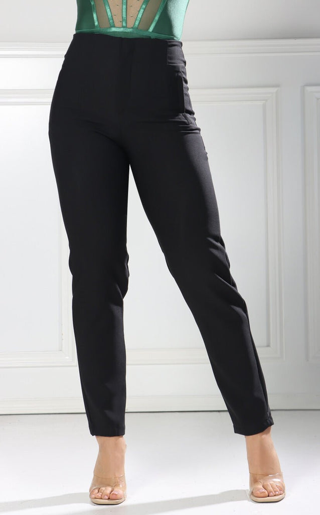 Pantalón Negro Ajustado Pinzas - Navissi Clothing ♡