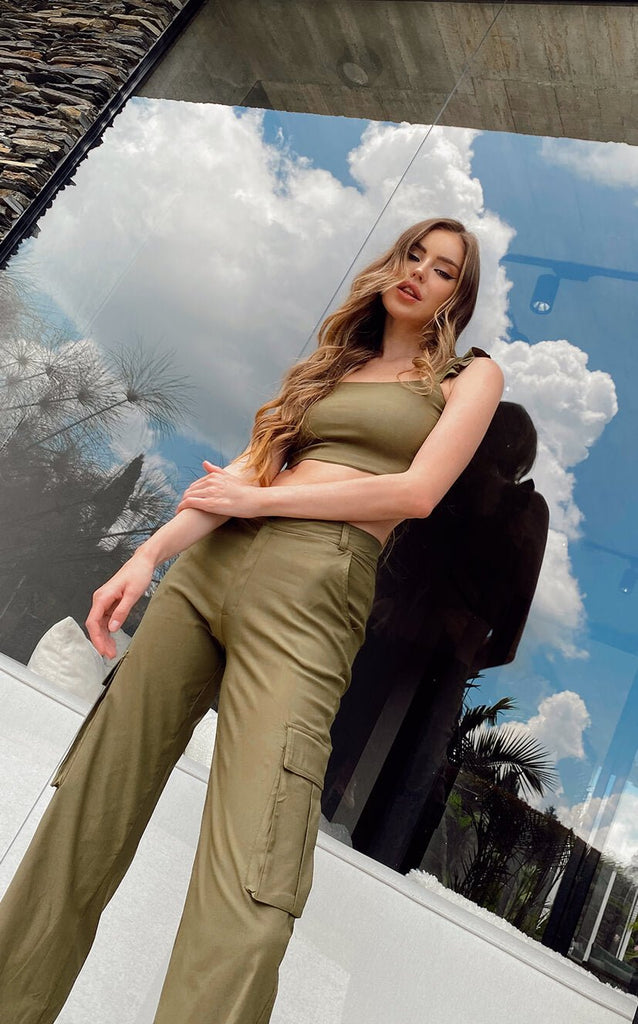 Pantalón Verde Militar Cargo - Navissi Clothing ♡