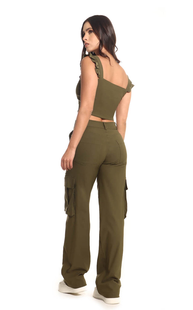 Pantalón Verde Militar Cargo - Navissi Clothing ♡
