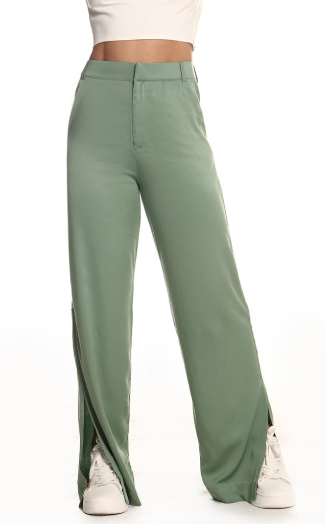 Pantalón Verde Sastre Aberturas - Navissi Clothing ♡