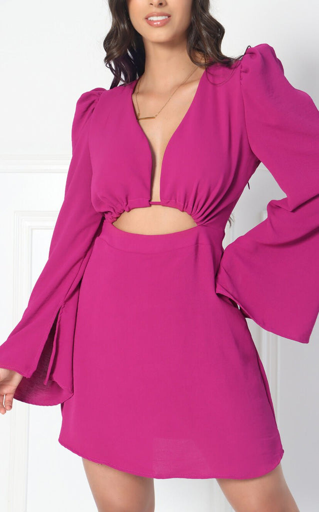 Vestido Magenta Cot Out - Navissi Clothing ?